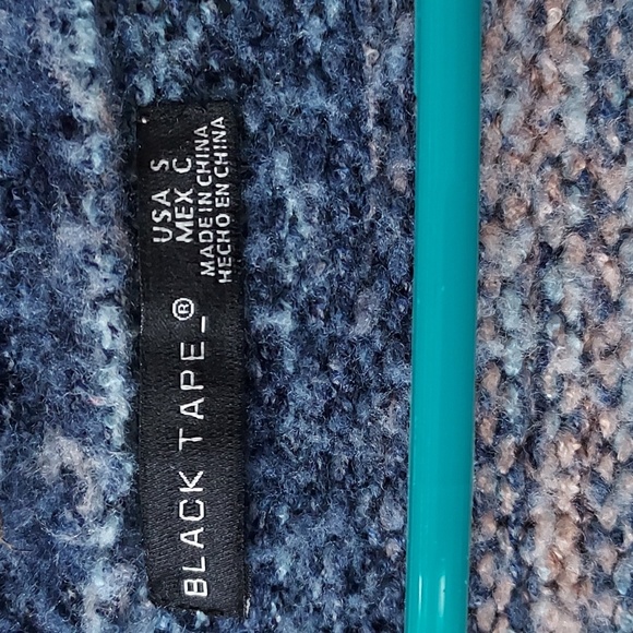 Black Tape long sleeve cardigan small blue brown - Picture 4 of 9